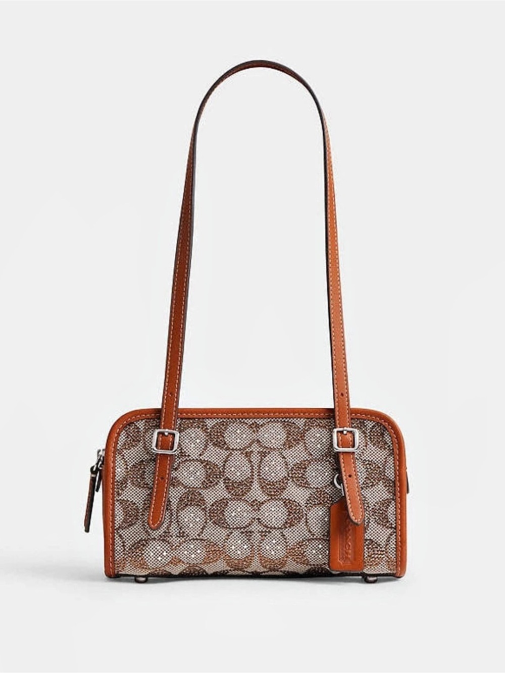 Coach Swing Zip Bag 20 In Crystal Signature Jacquard Crystal Signature Jacquard